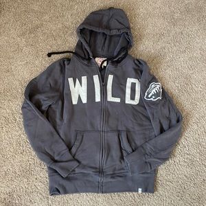 Grey Unisex Minnesota Wild full zip sweatshirt - Size S